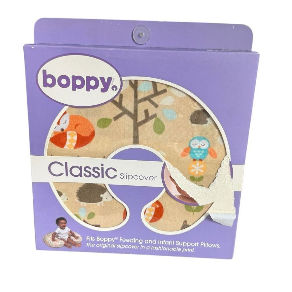 NWT Boppy Classic Slipcover Neutral Forest Fox Nursing Pillow Cover